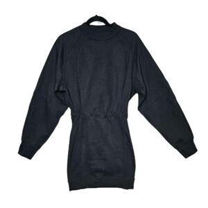 NWT lululemon 2 Black Fleece Scuba Sweatshirt Dress Long Sleeve High Neck